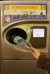 Germany; automat for bottles with refundable deposit at the supermarket Lidl