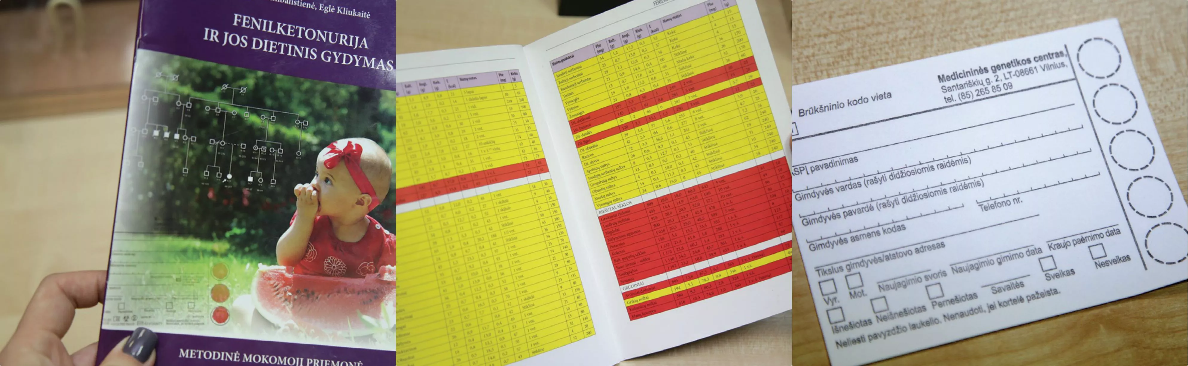 Ši metodinė mokomoji knygelė su visa reikalinga informacija apie ligą, jos gydymą, simptomus, pasekmes bei leidžiamus ir griežtai draudžiamus valgyti produktus buvo įteikta iškart, kai Eglutei buvo diagnozuota fenilketonurija. Asmeninio archyvo nuotr.